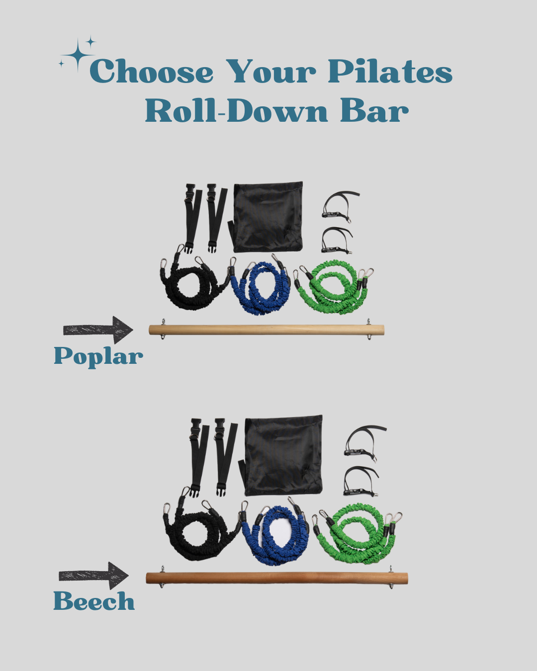 Pilates Roll-Down Bar Accessory for Stall Bars