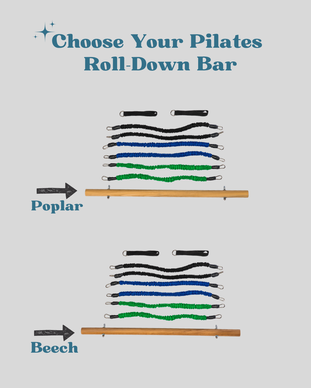 Pilates Roll-Down Bar Accessory for Stall Bars
