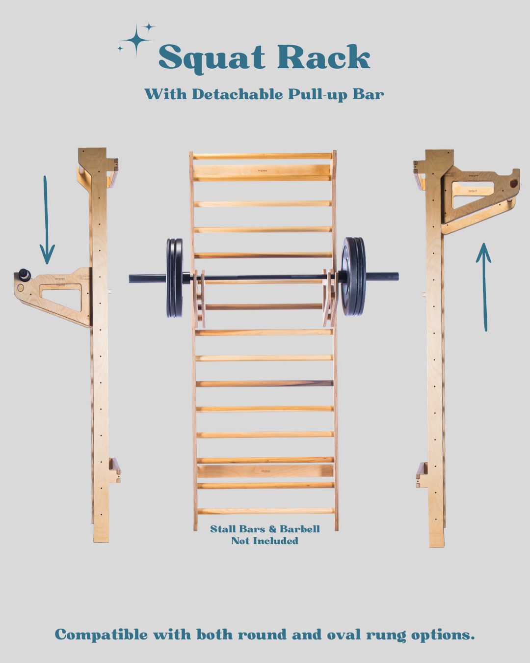 Squat Rack with Detachable Pull-Up Bar