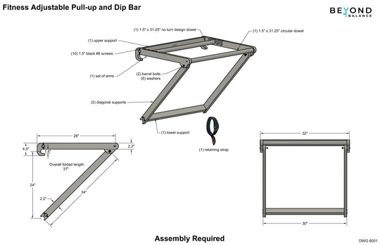Adjustable Pull-Up and Dip Bar