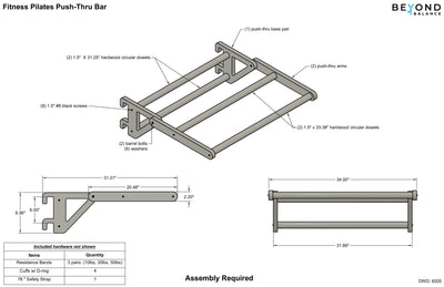 Pilates Push-Thru Bar Accessory for Stall Bars - Deals