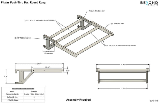 Push-Thru Bar for Pilates