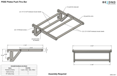 Pilates Push-Thru Bar Accessory for Stall Bars - Deals