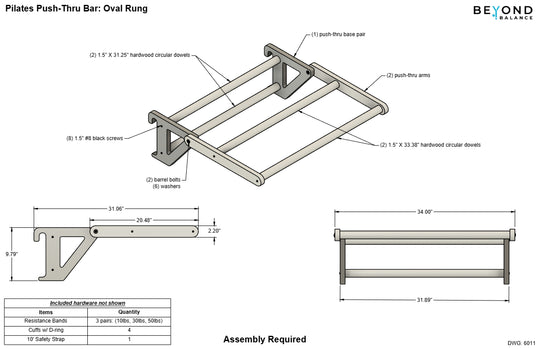 Push-Thru Bar for Pilates
