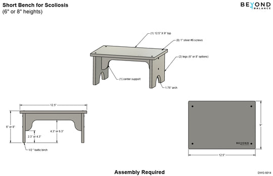 Wood Bench for Scoliosis and Kyphosis Therapy