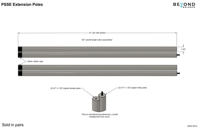 PSSE Extension Poles, 1.25" Dia