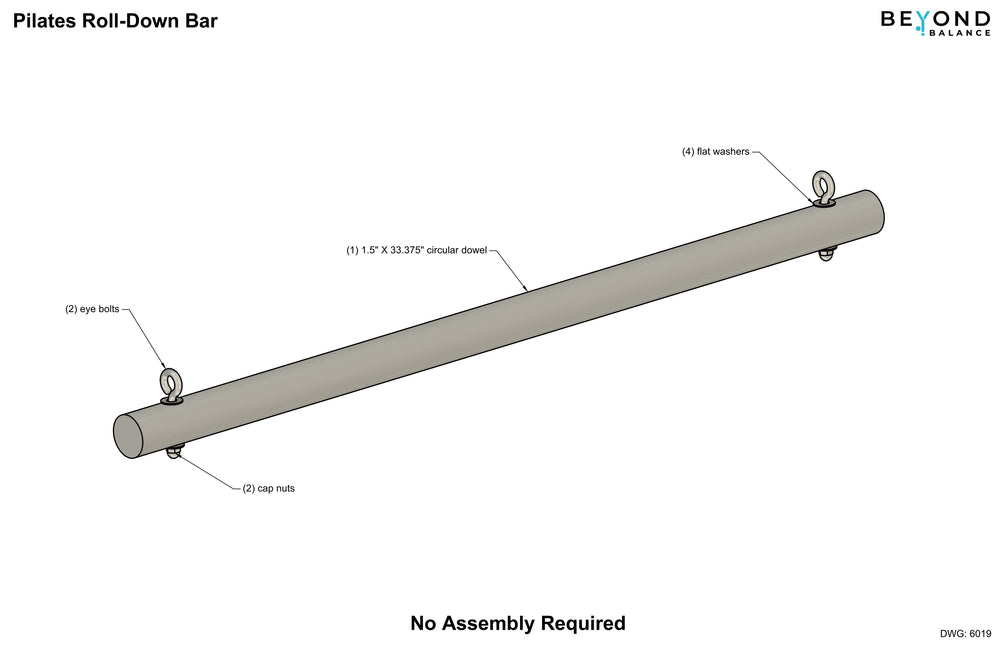 Pilates Roll-Down Bar Accessory for Stall Bars
