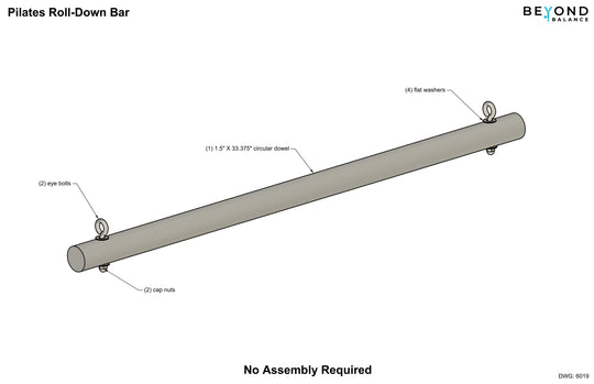 Pilates Roll-Down Bar Accessory for Stall Bars