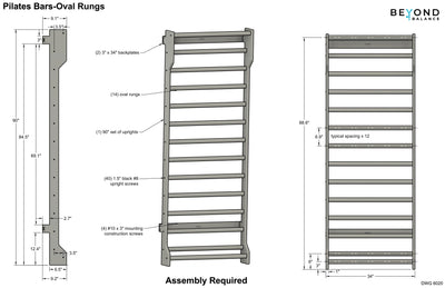 Traditional Pilates Wood Swedish Ladder